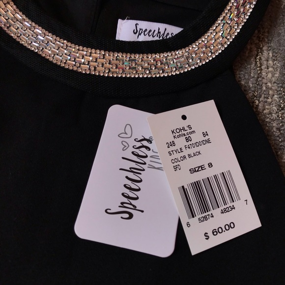 Speechless Black Jeweled Neck Dress Size 8 - Picture 9 of 9